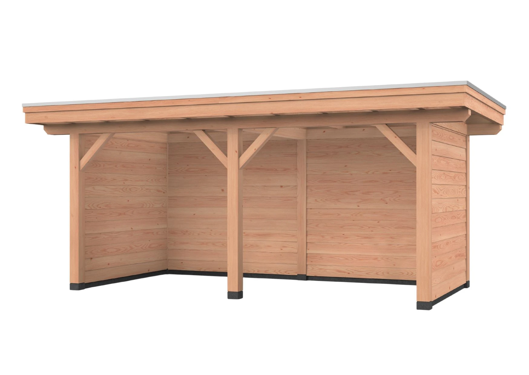 Douglas overkapping, 600 x 300, met achterwand en twee zijwanden, Westwood Vrijbuiter - Afbeelding 1